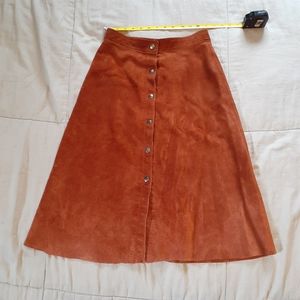 Cooper tan suede leather skirt
